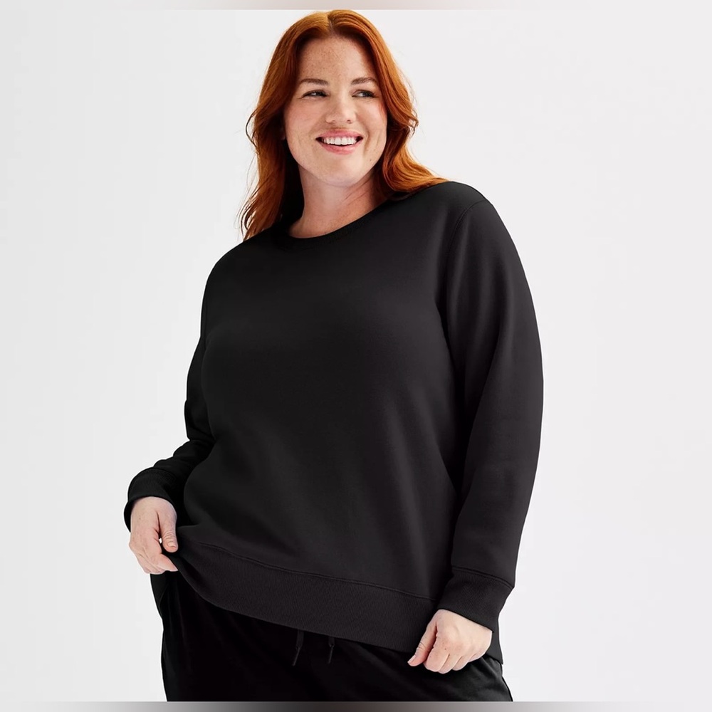 New Tek Gear micro fleece classic crewneck pullover sweatshirt womens 3X 24 26